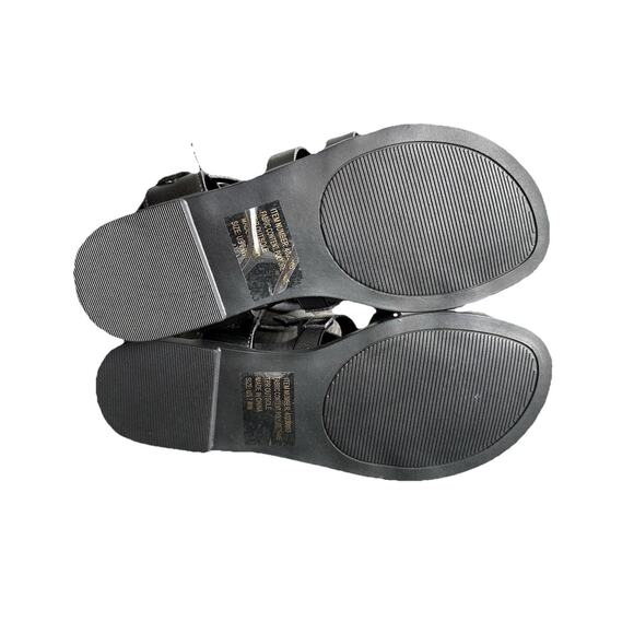 New Torrid Black Faux Leather Cage Lace Up Zip Up Gladiator Sandals Women's 7WW - Picture 7 of 7